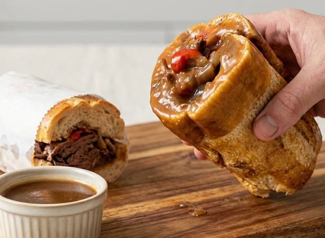 Hot Italian Beef Sandwich.